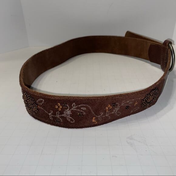 ABERCROMBIE beaded leather belt S - Picture 3 of 5